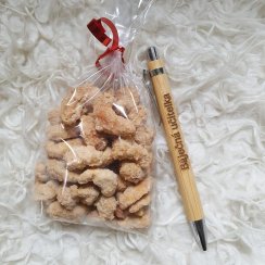 Balíček pre učiteľku - pražené kešu a pero s vlastným textom