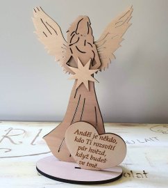 Anděl s citátem Anděl je někdo, kdo