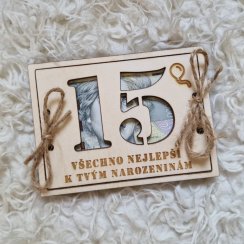 Dárková krabička na peníze k Narozeninám (vaše vlastní číslo) menší