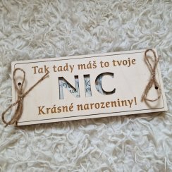 Dárková krabička na peníze k Narozeninám NIC nechci