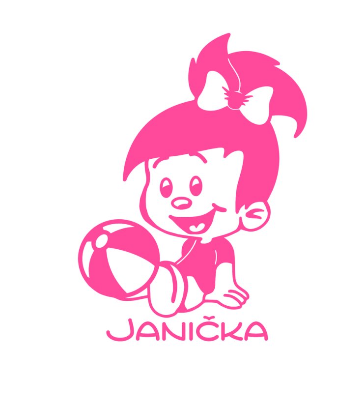 Dieťa v aute Dievča s balónom nálepka na auto