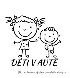 Dieťa v aute Dievča a chlapček 2  samolepka na auto