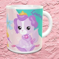 Hrnek se jménem Kočička a pejsek s korunkami