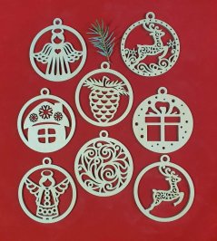 Vánoční baňky sada 8 ks kombinace 3