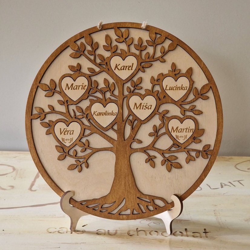 Strom života kulatý se jmény 2 až 9 jmen
