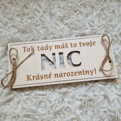Dárková krabička na peníze k Narozeninám NIC nechci