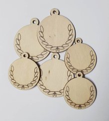 Drevená medaila okrúhly vzor 1 prázdny, balenie 30 ks alebo 50 ks