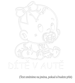 Dieťa v aute batoľa dievča samolepka na auto