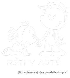Dieťa v aute Chlapec a dievčatko samolepka na auto-KOPIE