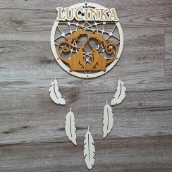 Lapač snů dřevěný se jménem Kočky