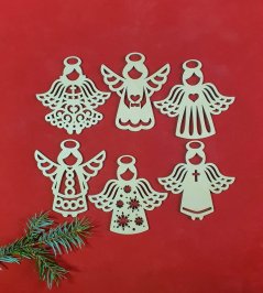 Vánoční andělé sada 6 ks
