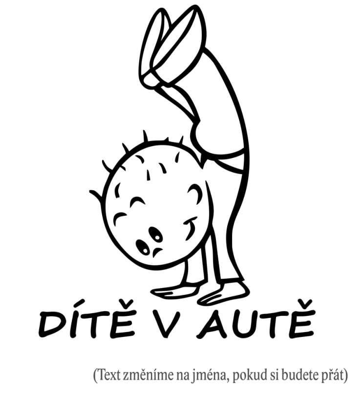 Dieťa v aute Chlapec stojka samolepka na auto