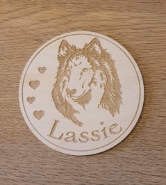 Podtácky so stojanom Collie s vlastným menom 6 ks