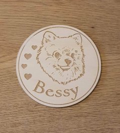 Podtácky Pomeranian s menom 6 ks