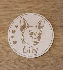 Podtácky so stojanom Čivava s vlastným menom 6 ks