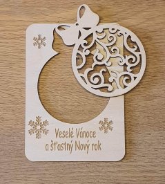 Vánoční přání s vyndávací ozdobou - baňka