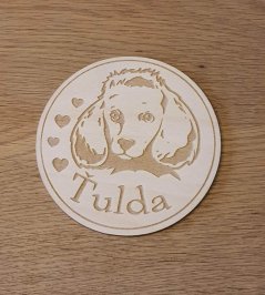 Podtácky so stojanom Pudel s vlastným menom 6 ks