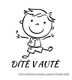 Dieťa v aute Chlapec 2 samolepka  na auto