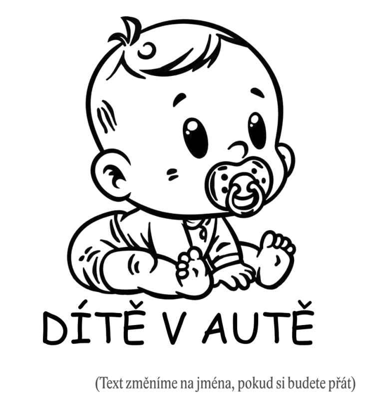 Dieťa v aute batoľa chlapec samolepka na auto