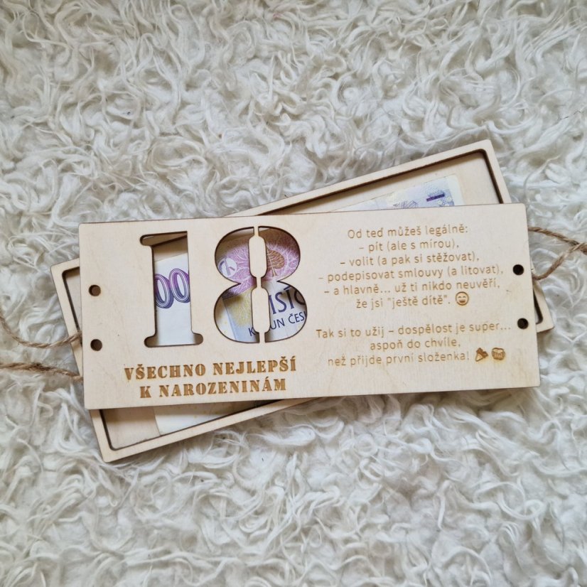 Darčeková krabička obálka k narodeninám (vaše vlastné číslo)