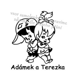 Deti v aute mená 1 nálepka na auto