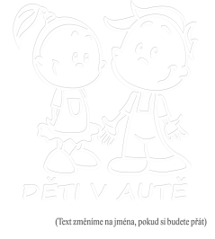 Deti v aute mená dievča a chlapec nálepka na auto