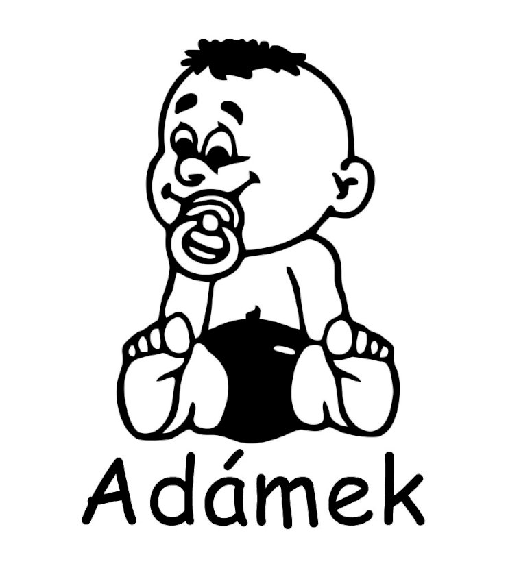 Dieťa v aute Meno 2 nálepka na auto