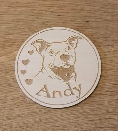 Podtácky so stojanom Pitbull s vlastným menom 6 ks