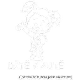 Dieťa v aute dievčatko a medvedík nálepka na auto