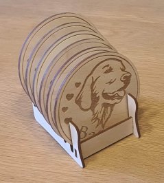Podtácky so stojanom Labrador s vlastným menom 6 ks