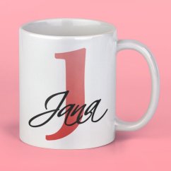 Bezva Keramický hrnek se jménem Písmeno červené