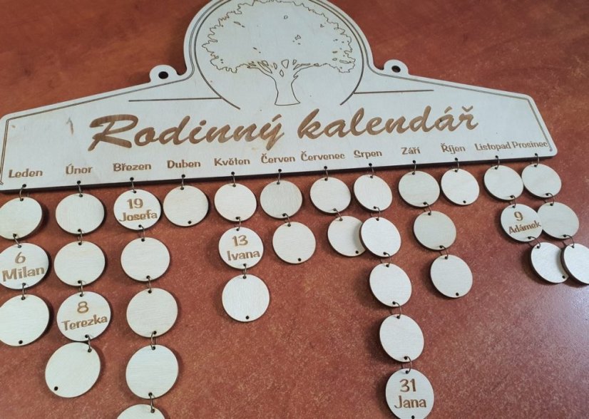 Rodinný kalendář se jmény Strom života