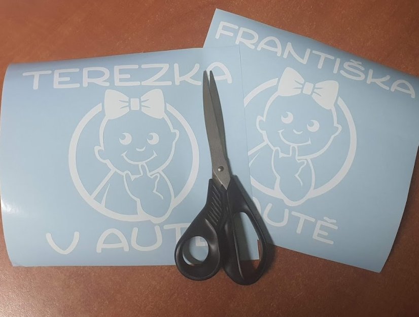 Dieťa v aute dievčatko nálepka na auto