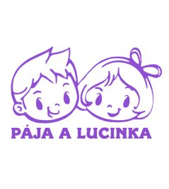 Dítě v autě Kluk a holka samolepka na auto