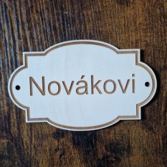 Drevená menovka na dvere, lakovaná Ramček