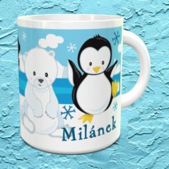 Hrnek se jménem Zvířátka na sněhu