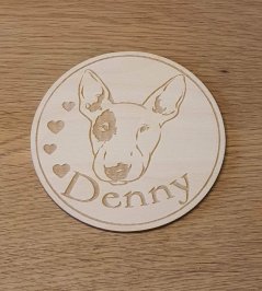 Podtácky so stojanom Bulterier s vlastným menom 6 ks