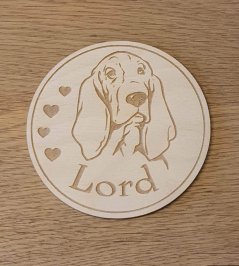 Podtácky so stojanom Baset s vlastným menom 6 ks