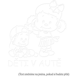Dieťa v aute Dievča a chlapček samolepka na auto