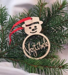 Vianočná ozdoba Snehuliak s menom