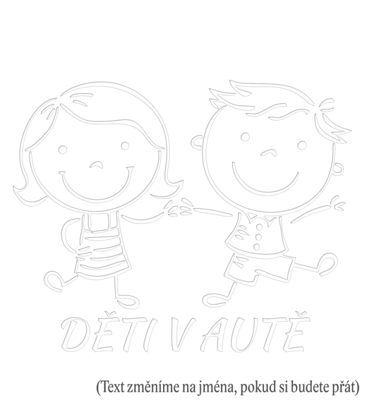 Děti v autě Kluk a holka samolepka na auto - Barva samolepky >>>>VYBERTE SI: Zelená, Velikost samolepky: Velikost B