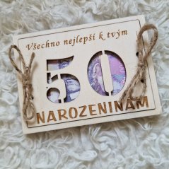 Dárková krabička na peníze k Narozeninám (vaše vlastní číslo) menší
