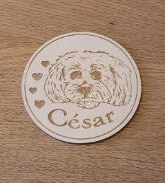 Podtácky s maltézskym psíkom a stojanom s vlastným menom 6 ks