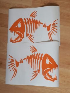 Nálepka na auto - Kostra ryby 1