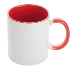 Hrnek s Vaší fotkou červený vnitřek a ucho