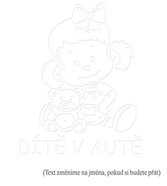 Dieťa v aute dievčatko s medvedíkom nálepka na auto