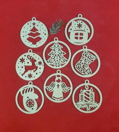 Vánoční baňky sada 8 ks kombinace 2