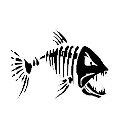 Nálepka na auto - Kostra ryby 1