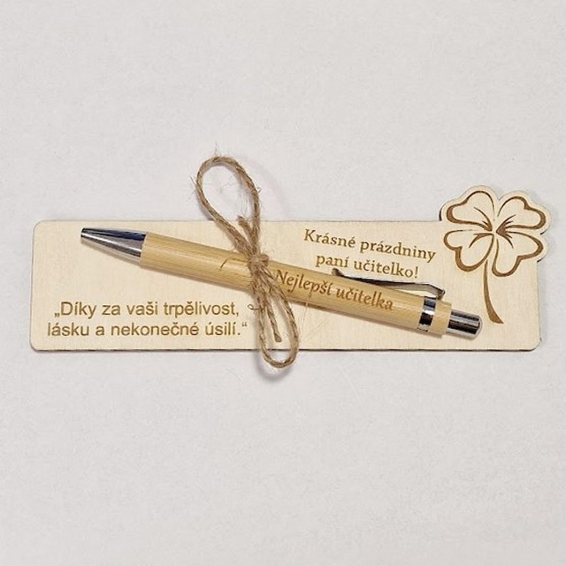 Propiska s věnováním nejen pro učitelku čtyřlístek