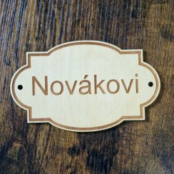 Drevená menovka na dvere, lakovaná Ramček
